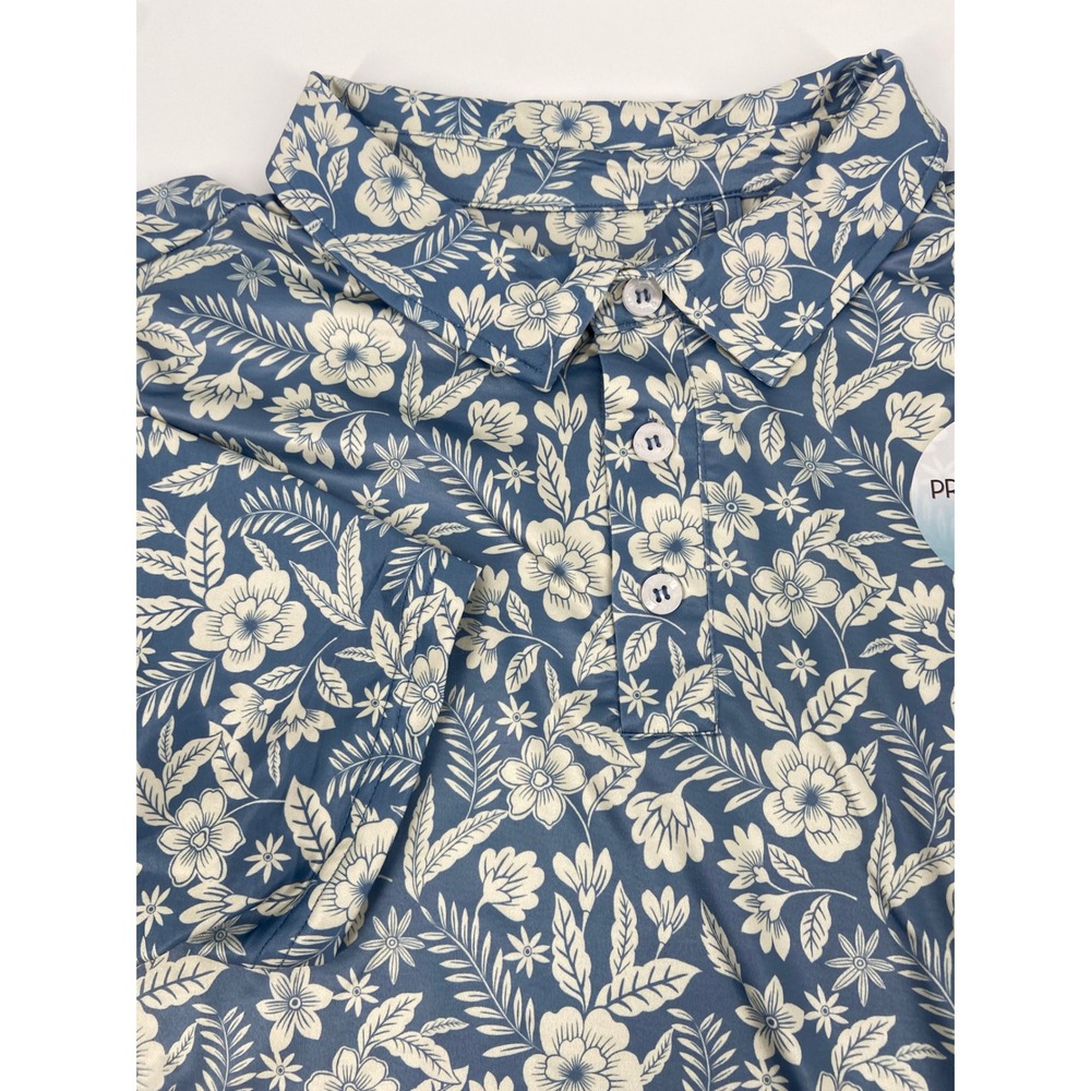 Laguna Swim Mens Floral Polo Shirt - Short Sleeve -‎ UPF 40 Sun Protection
